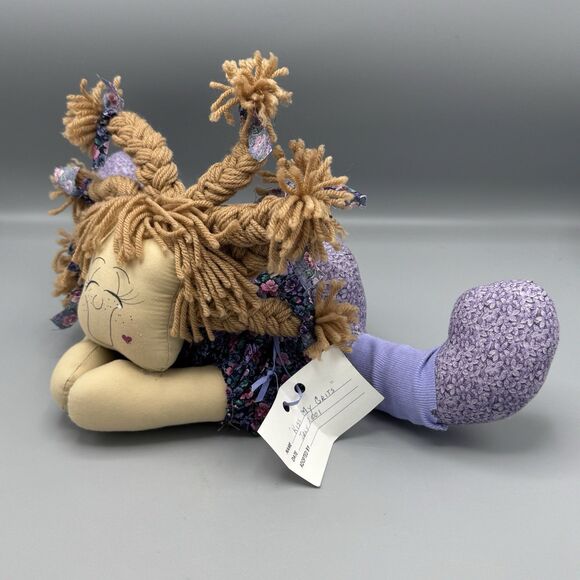 2001 One of a Kind Dolls Hand Made Kathy Eitel Purple Kiss My Grits Fabric Doll - Picture 8 of 11
